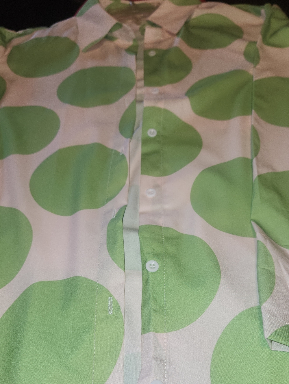 Womans Green Polka Dot Button-Up Shirt Dress